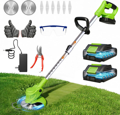 Cordless Weed Wacker Eater Brush Cutter Weed Trimmer with Blade Stringless