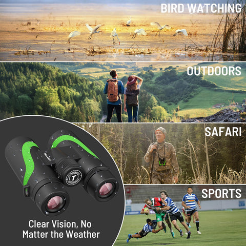 15x55 HD Binoculars for Adults High Powered,8° Wide Angle Binoculars,367/1000yds,BAK4 Prism FMC Lens,IPX7 Waterproof Binoculars for Bird Watching Hiking Travel Sports with Phone Adapter(Green)