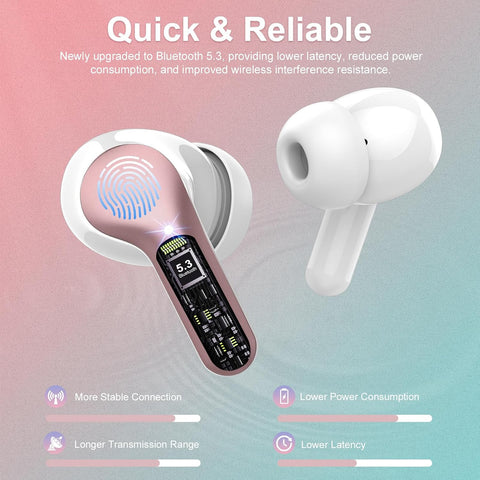 Wireless Earbuds, Bluetooth 5.4 Headphones HiFi Stereo, Bluetooth Earbuds