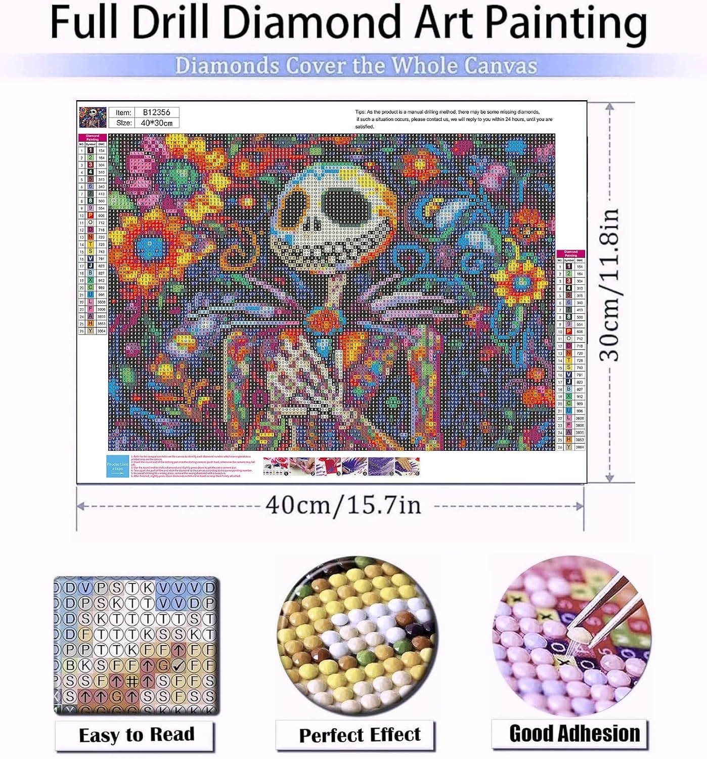 Meothan Diamond Art Kits for Adults Halloween Diamond Painting Kit 12x16in