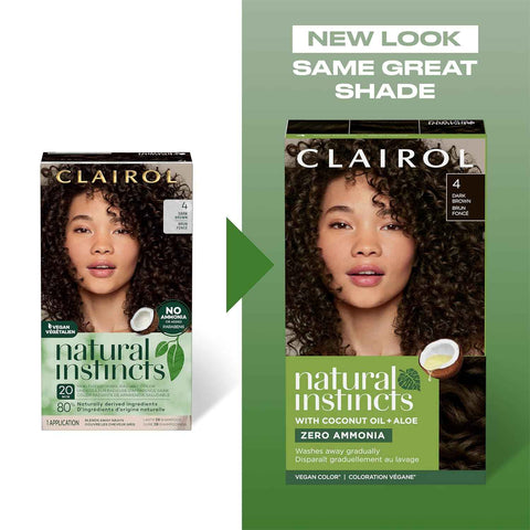 Clairol Natural Instincts Demi-Permanent Hair Dye, 5A Medium Cool Brown | Ammonia‑Free, Vegan Hair Color with Coconut Oil & Aloe Vera | Pack of 3