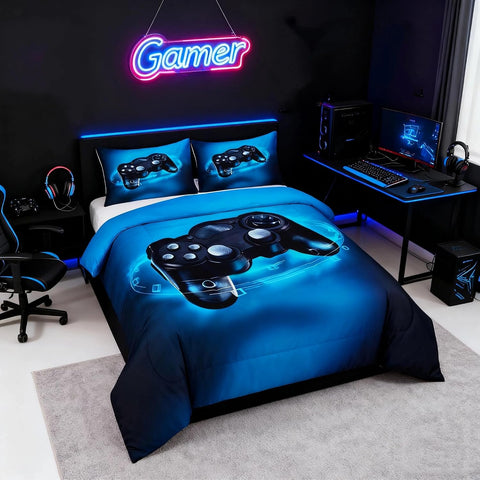 Feelyou Gamer Bedding Set Twin Size for Kids Boys Girls for Boys