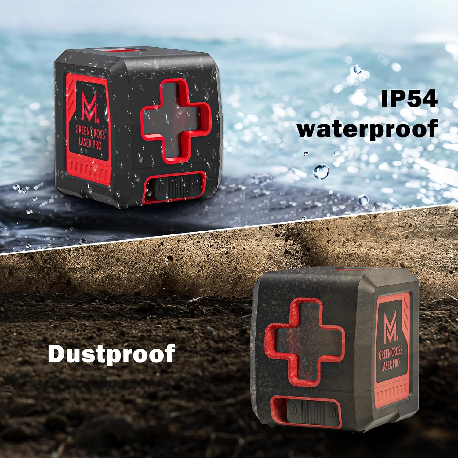 Motovera Self Leveling Laser Level 100ft, Green Cross Line with Tripod, 4 Brightness Modes & Pulse Function, Manual & Self-Leveling Modes, IP54 Waterproof for Picture Hanging, Tile, DIY Construction