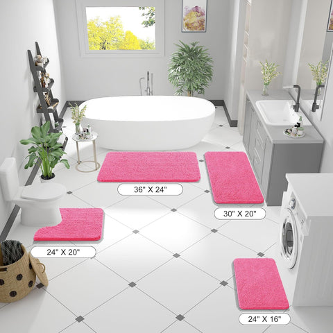 OLANLY Bathroom Rugs 36x24, Extra Soft Absorbent Chenille Bath Rugs