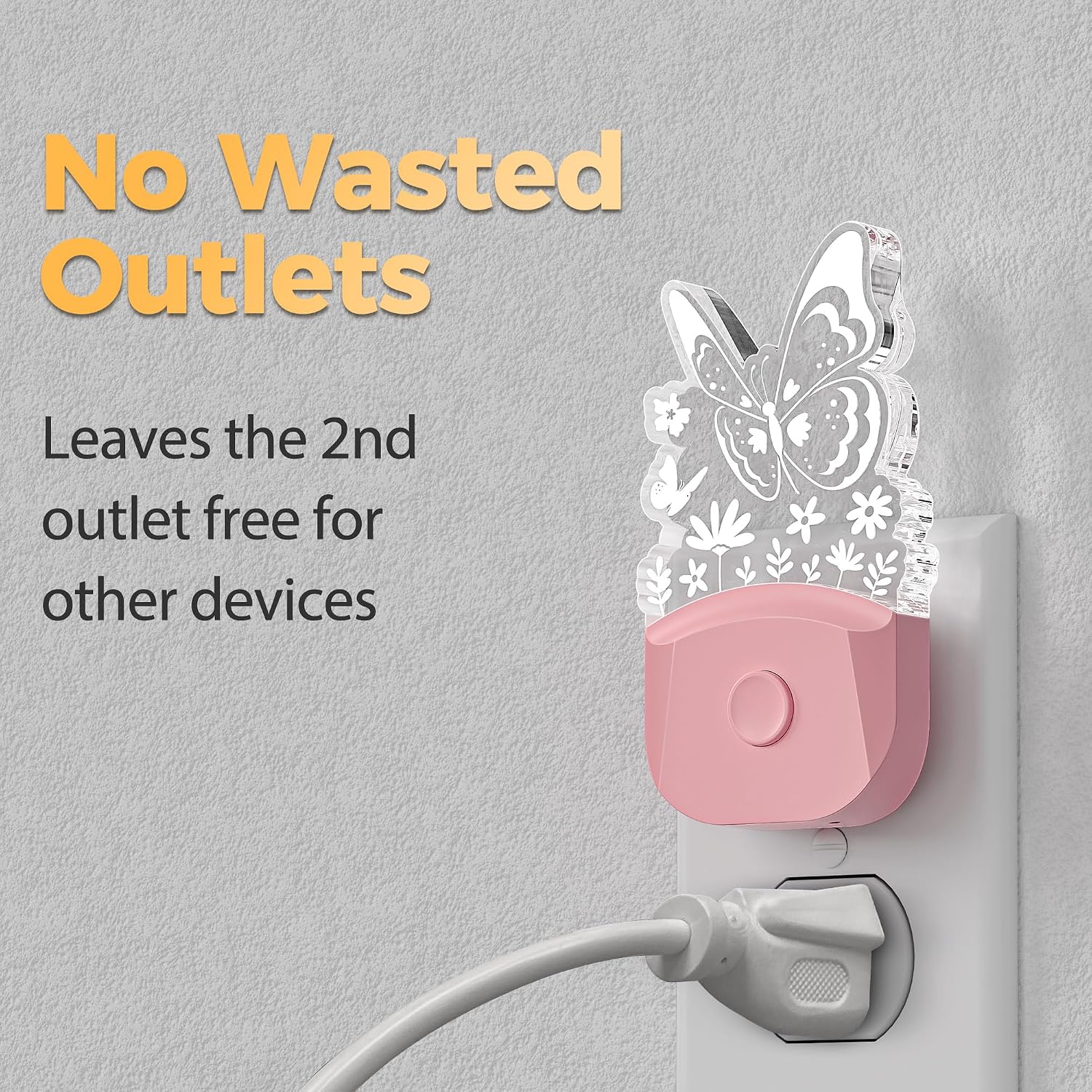 DORESshop Night Lights Plug into Wall [2 Pack],Butterfly Night Light