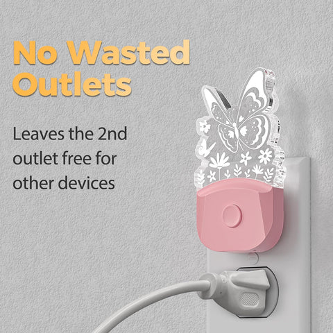 DORESshop Night Lights Plug into Wall [2 Pack],Butterfly Night Light