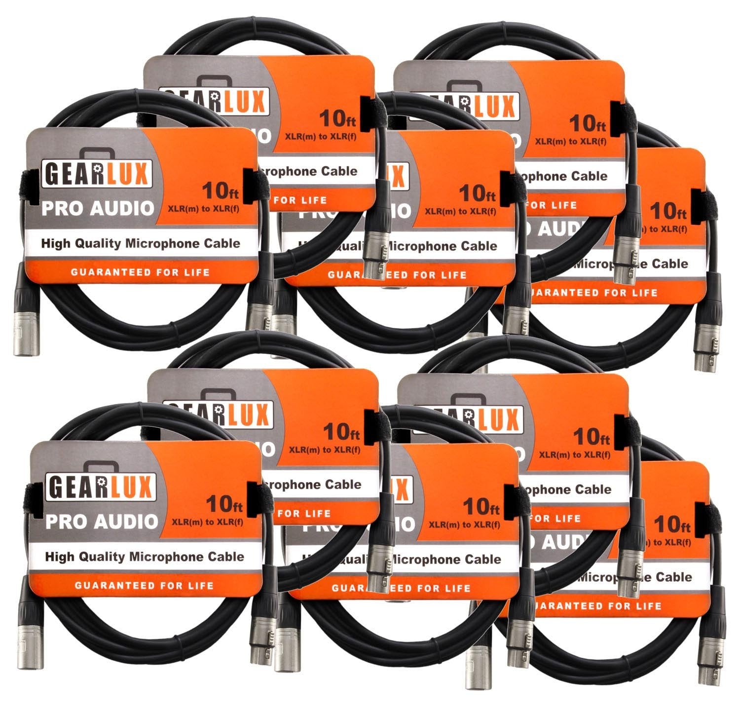 Gearlux XLR Microphone Cable, Fully Balanced, Male to Female, 25 Feet - Single Pack