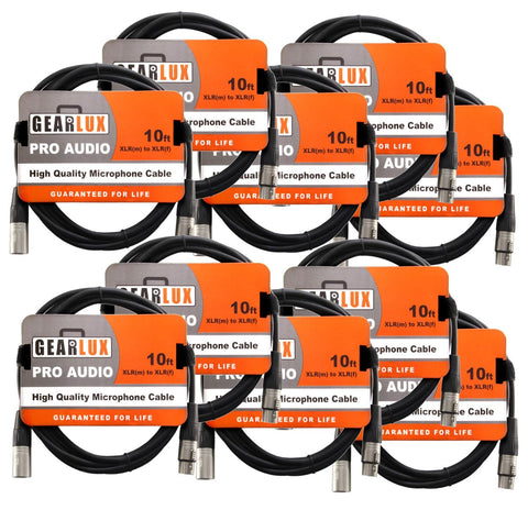 Gearlux XLR Microphone Cable, Fully Balanced, Male to Female, 25 Feet - Single Pack