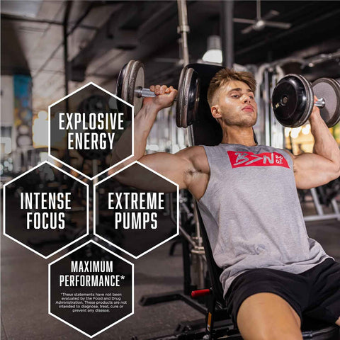 BSN N.O.-XPLODE Pre Workout Powder with Creatine, Fruit Punch, 60 Servings | Energy Supplement for Men and Women with Beta-Alanine and Creatine for Pre-Workout Performance and Endurance