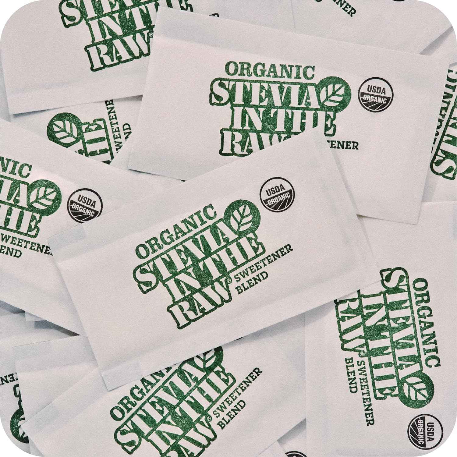 Stevia In The Raw, Organic Stevia Sweetener Packets, 300 Ct Box, 2 Pack | Zero Calorie Stevia Sugar Substitute Packets, No Erythritol or Artificial Flavors, USDA Organic, Non-GMO Project Verified