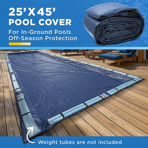 25x45 ft Rectangle Inground Pool Cover, Navy Blue