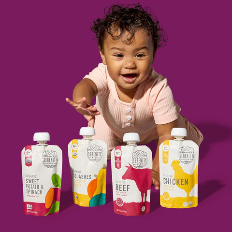 Serenity Kids Organic Baby Food Pouches, 5g Protein, 3.5 Oz, 8 Pack