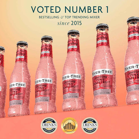 Fever-Tree Sparkling Pink Grapefruit – Premium Soda Mixer for Cocktails and Mocktails, 6.8 fl oz Bottles, Pack of 24 – Naturally Sourced, Non-GMO