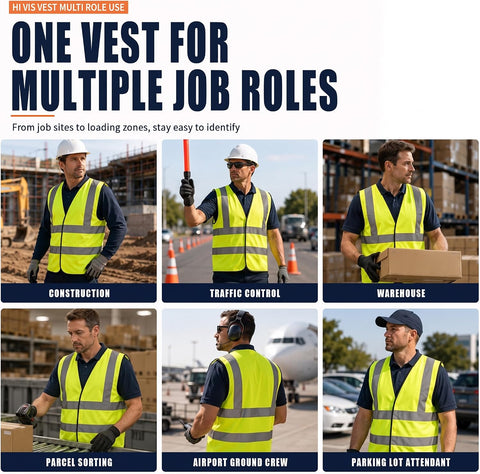 AYKRM 12 colour High visibility viz vest hi vis viz reflective work construction safety vest (XS-8XL)