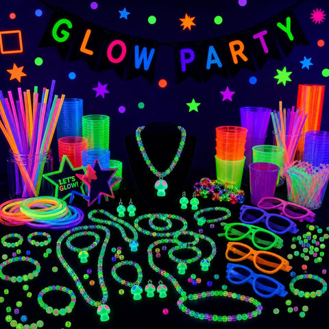 Glow in The Dark Pony Beads, 1000+pcs 6x9mm Kandi Beads Halloween Jewelry