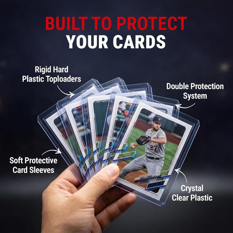 Ultra Pro 3" x 4" Clear Regular Toploaders & Card Sleeves Bundle, 200 Pack