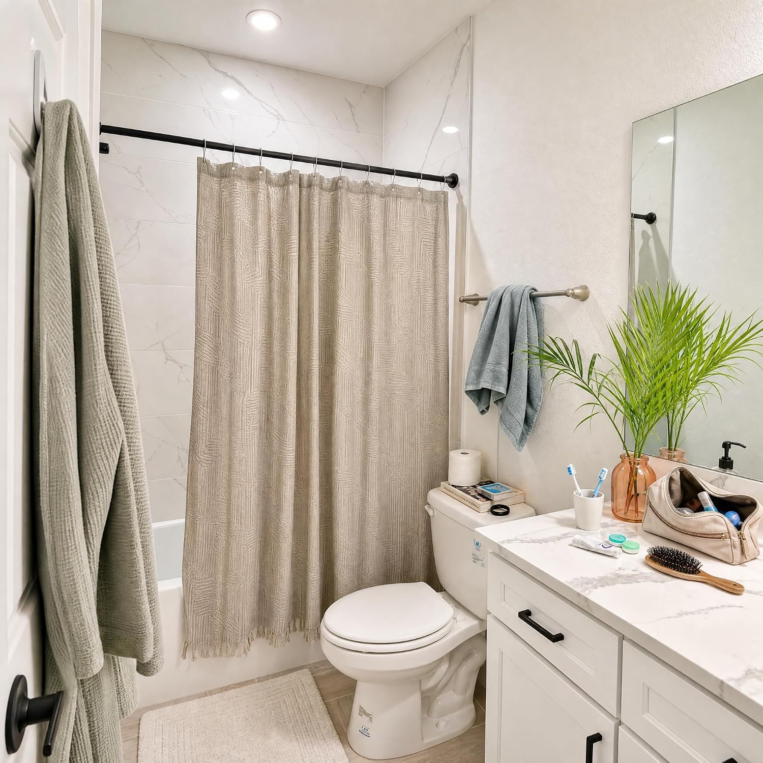 Shower Curtain Rod 30-64 Inch Tension Curtain Rod Shower Rod for Bathroom