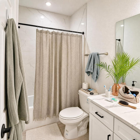 Shower Curtain Rod 30-64 Inch Tension Curtain Rod Shower Rod for Bathroom