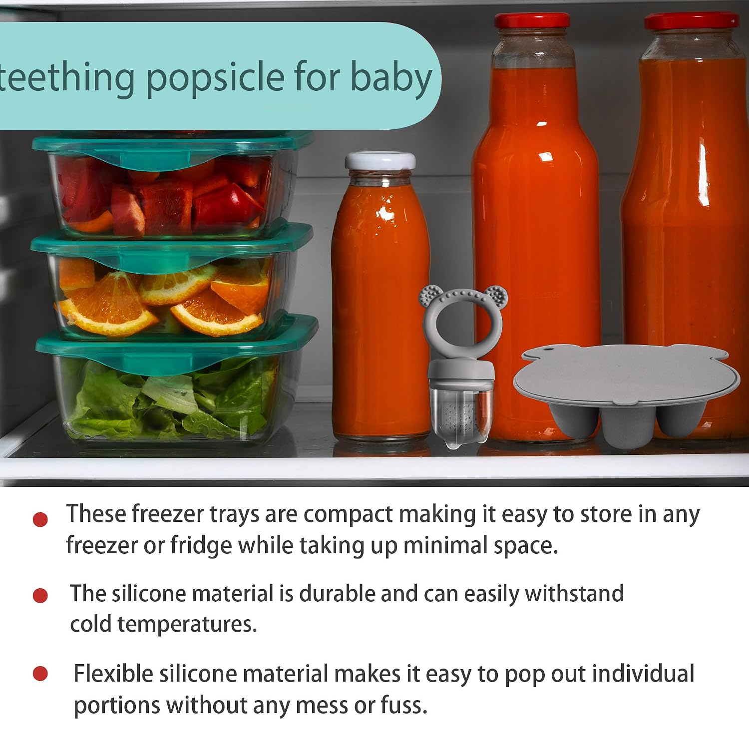 BigSpinach Frozen Breastmilk Teether Tray Breastmilk Teether for Soothing Baby's Gums