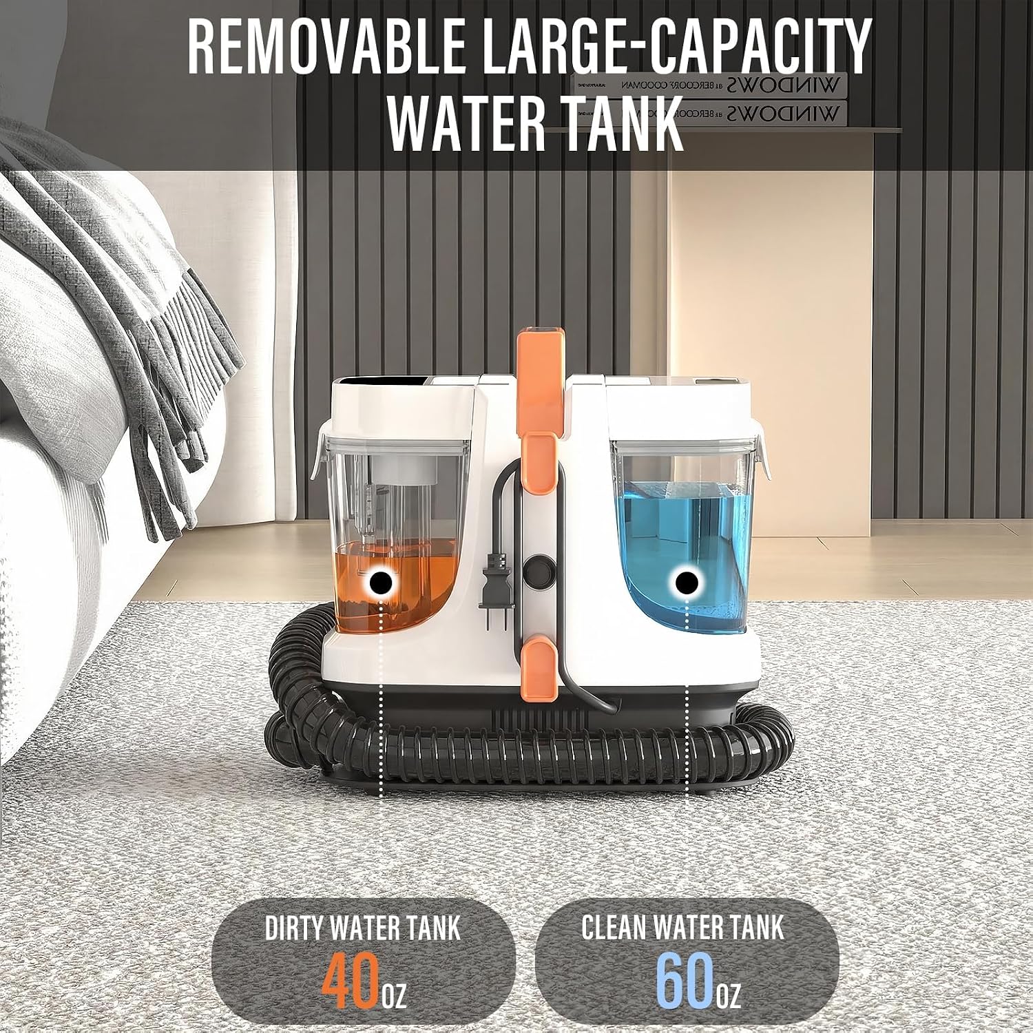 Starrybot Upholstery Cleaner Machine, 18Kpa Pet Stain Extractor(white)