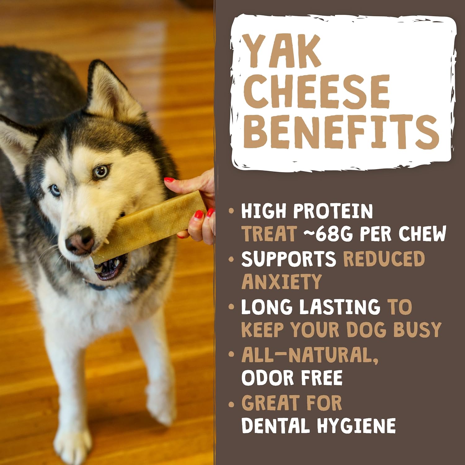 Mighty Paw Yak Cheese Chews for Dogs, All-Natural Himalayan, Medium, 4 Pack