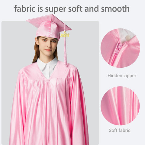 MyGradDay Unisex Adult Shiny Graduation cap and gown 2026 Tassel Package
