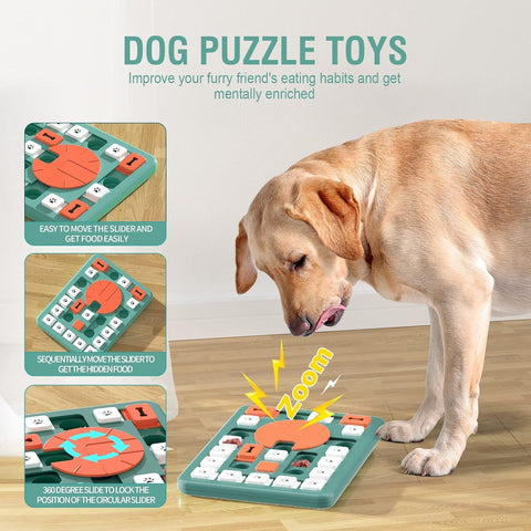 Dog Puzzle Toys, Treat Dispensing Dog Enrichment Toys for IQ Training and Brain Stimulation, Interactive Mentally Stimulating Toys as Gifts for Puppies, Cats, Dogs (L-Level 4)