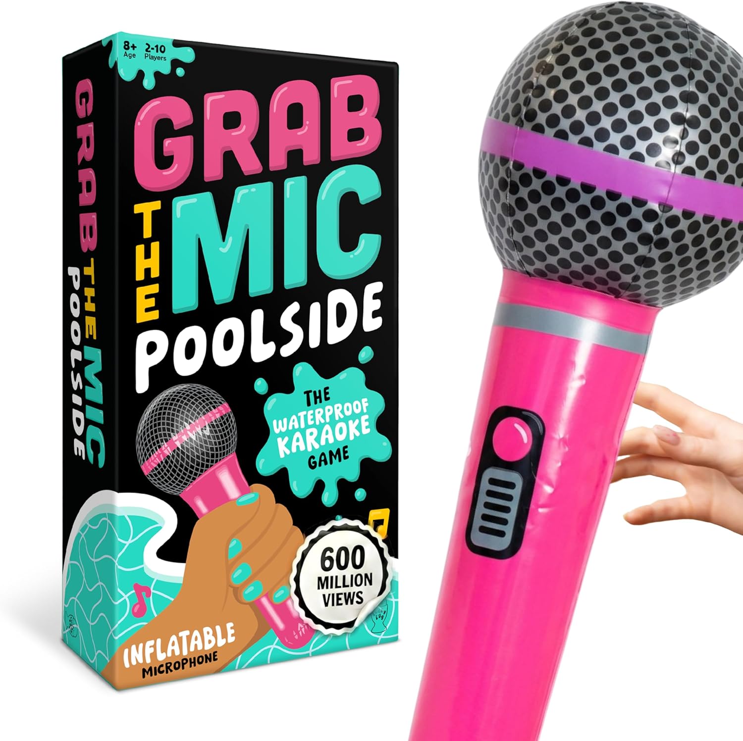 Grab The Mic Poolside - Waterproof Karaoke Game For Family & Adult Fun
