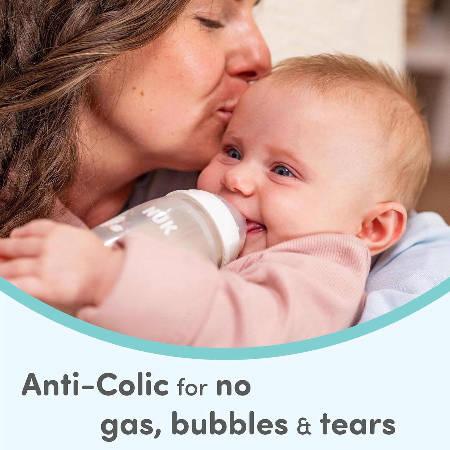 NUK First Choice Smooth Flow Anti-Colic Bottle, Peach, 5 oz. Baby Bottle with SafeTemp Temperature Indicator, Newborn Essentials, 4-Pack