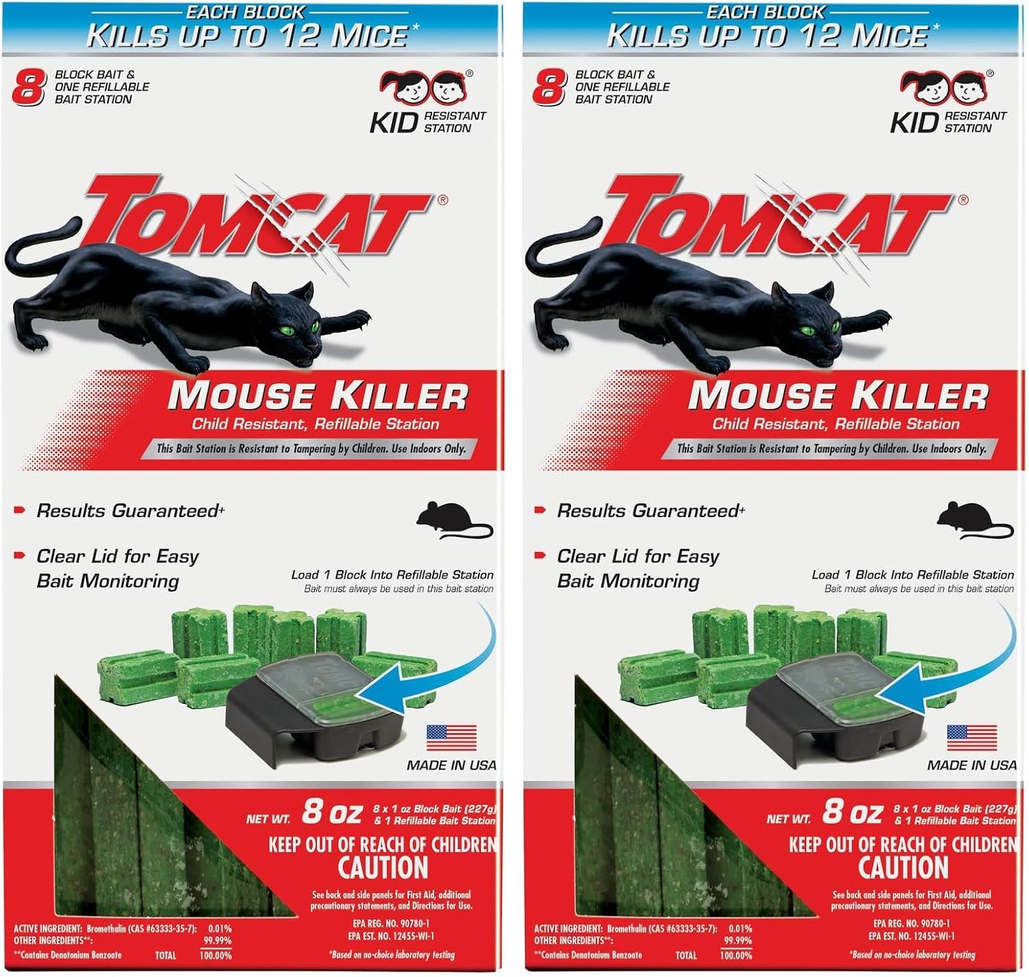 Tomcat Mouse Killer, Child Resistant, Disposable Station, 2 Stations