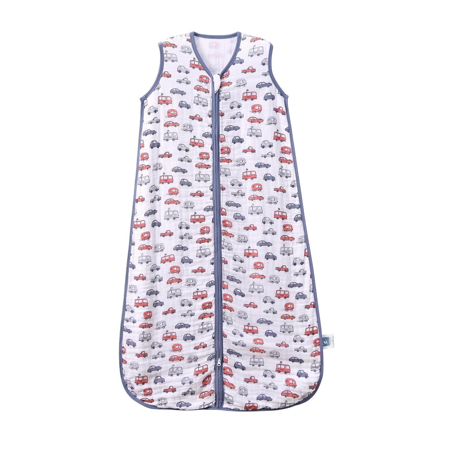 TADO MUSLIN Baby Sleep Sack 12-24 M Baby Wearable Blanket 100% Organic Cotton 0.5 TOG Toddler Sleep Sack 2-Way Zipper Soft Large 4 Layers 1-2 T Car