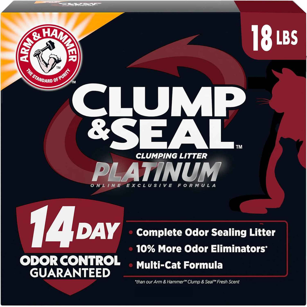 ARM & Hammer Clump & Seal Platinum Clumping Cat Litter, Online Only, 18 Lbs