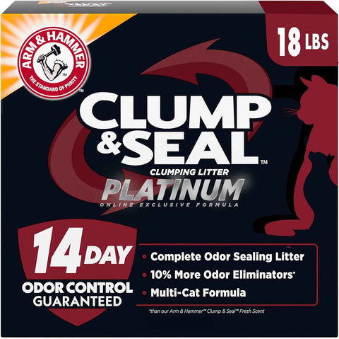 ARM & Hammer Clump & Seal Platinum Clumping Cat Litter, Online Only, 18 Lbs