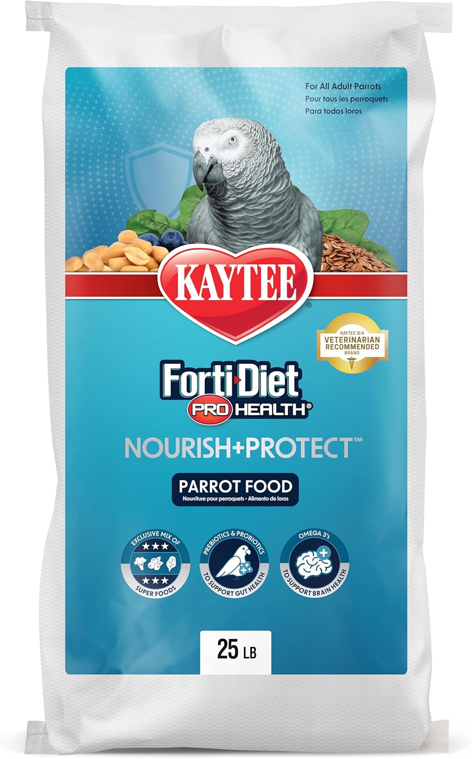Kaytee Forti-Diet Pro Health Nourish+Protect Parrot Food, 25 Pounds