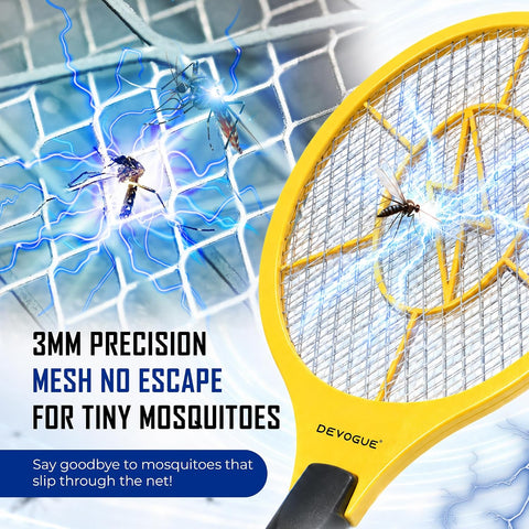 DEVOGUE® Electric Fly Swatter Bug Zapper Battery Operated Flies Killer Indoor and Outdoor Pest Control Mosquito Zapper and Insect Catcher Racket