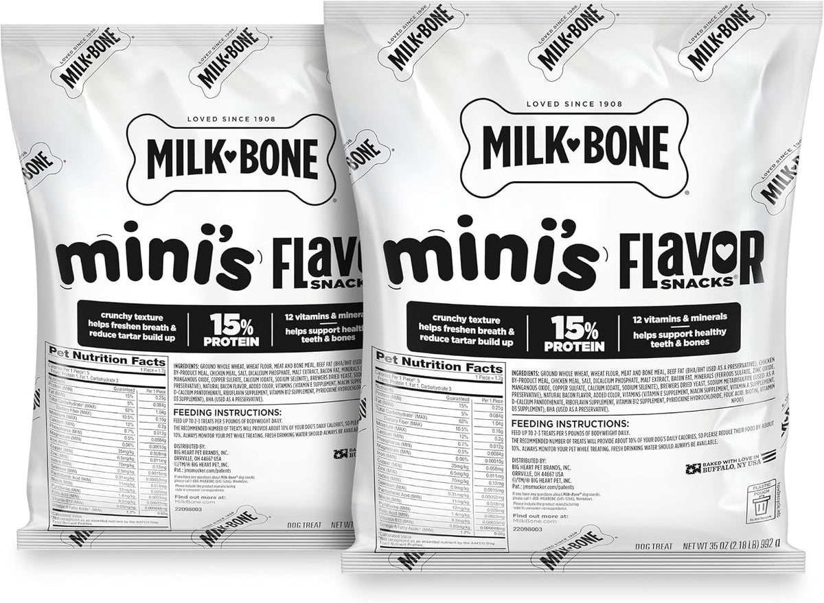 Milk-Bone Flavor Snacks Mini’s Dog Treats, 2 (35-Oz.) Refill Packs