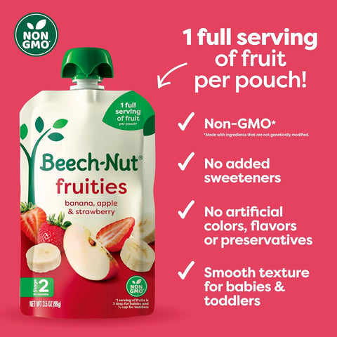 Beech-Nut Stage 2 Baby Food Pouch Variety Pack, Berry Blends, 18 Pouches