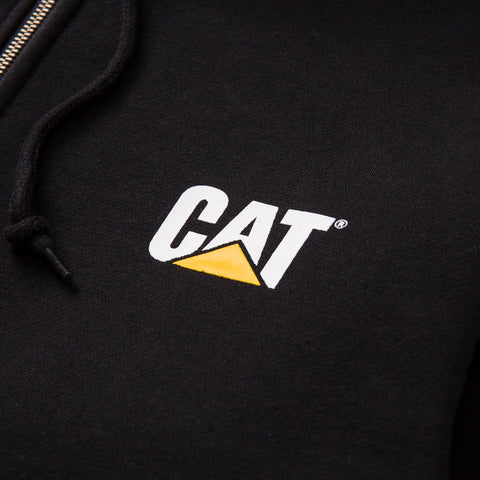 Caterpillar mens Full Zip Hoodies With Front Pouch Pockets, Iconic Workwear Logo, and S3 Cord Management