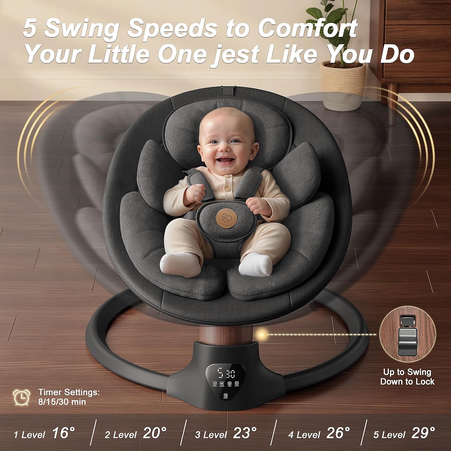Baby Swings for Infants, FasonBaby Electric Baby Swing with Bluetooth Music
