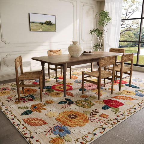 Washable Living Room Area Rug: 5x7 Rugs for Bedroom Non Slip Large Carpet