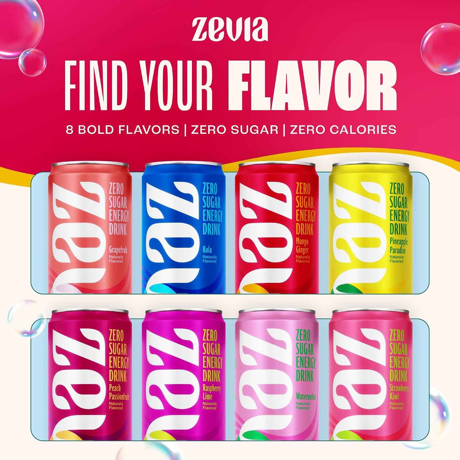 Zevia Zero Sugar Energy Drink, Mango Ginger, 12 oz Cans (12-Pack) – Naturally Sweetened, Zero Calorie Sugar Free Energy - Non-GMO Project Verified, Gluten-Free, Vegan
