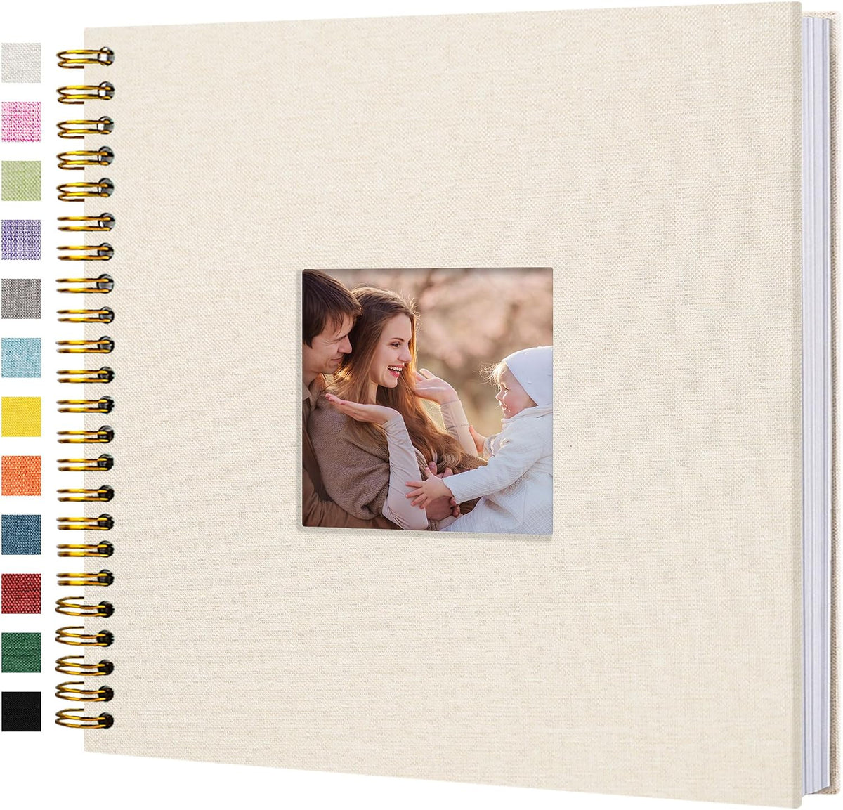 12"x12" Scrapbook Photo Album Linen Cover 40 Sheets 80 Pages White Paper