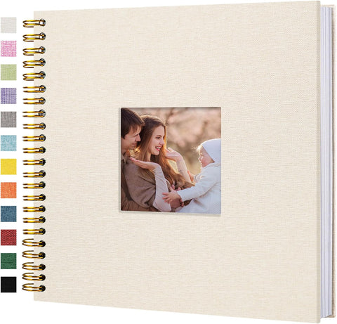 12"x12" Scrapbook Photo Album Linen Cover 40 Sheets 80 Pages White Paper