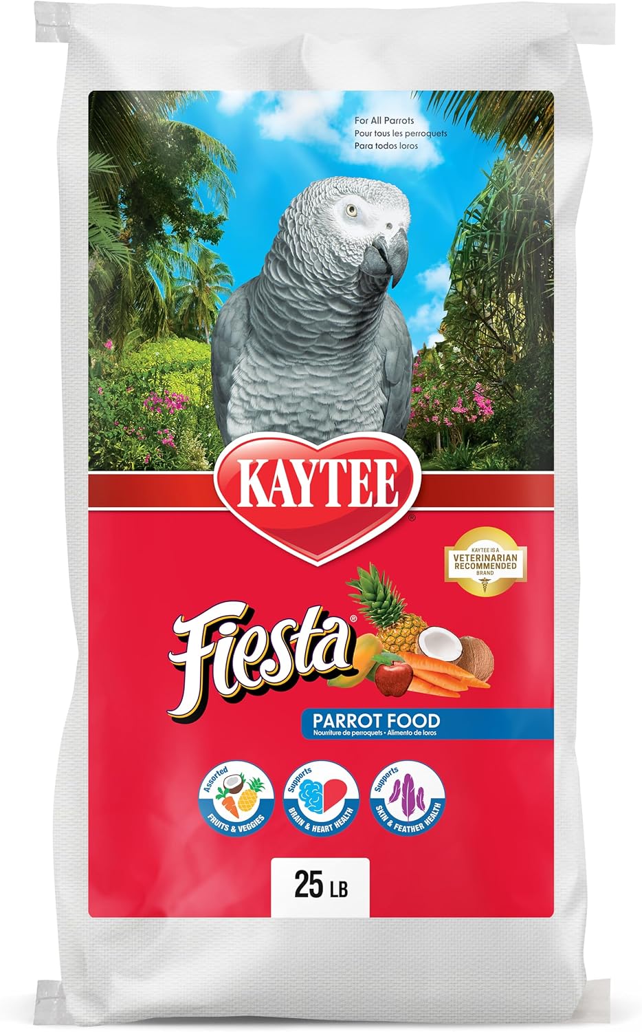 Kaytee Fiesta Parrot Food for Large Birds, 25 Pounds