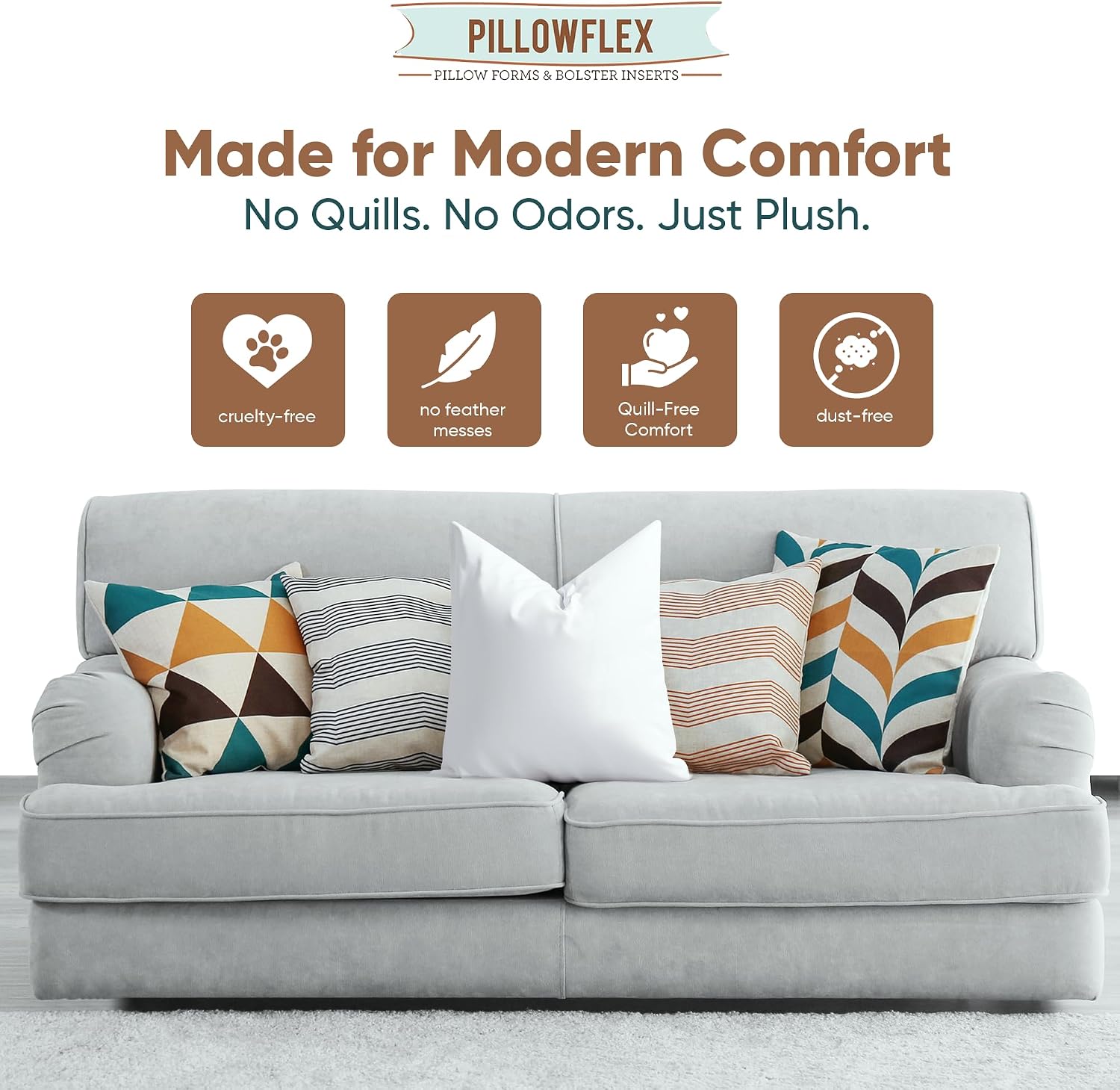 Pillowflex Synthetic Down Pillow Insert 20x20 in - Karate Chop Pillow