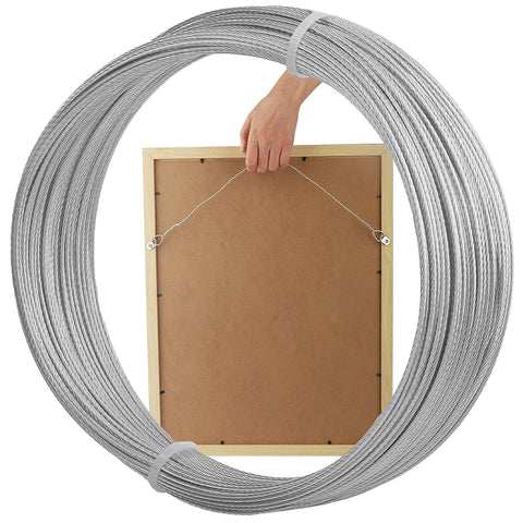 Picture Hanging Wire, 100 Feet Picture Frame Wire for Wall Frames, Canvas Paintings, Holiday Decor, Artwork,Garden Frames,Patio Decor, Photos, Supports Up to 30lbs