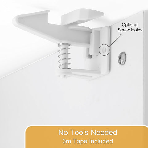 [12-Pack] Invisible Baby Proofing Cabinet Locks - No Drill Child Safety Drawer Latches - Adhesive Childproof Latch for Cabinets, Kitchen & Furniture - Secure Toddler & Infant Safety No Tools Required