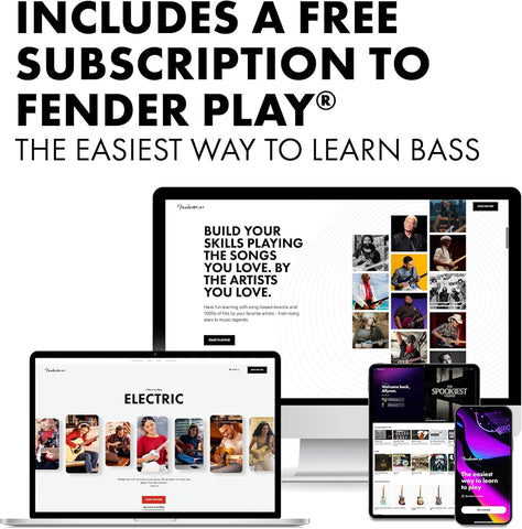 Fender Squier Debut Series Beginner Precision Bass Guitar Kit w/Amp, Black