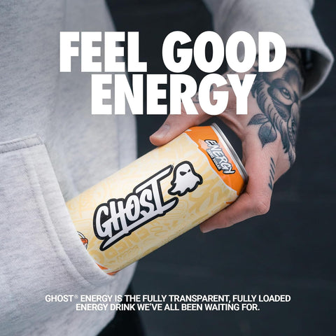 GHOST Energy Drink, Zero Sugars, 12-Pack, Orange Cream, 16oz