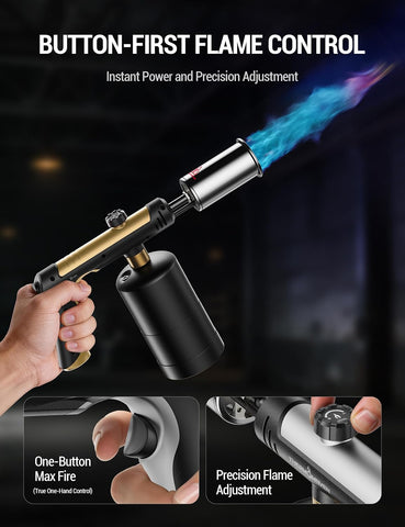 ThermoMaven Propane Torch Gun, One-Touch Max Fire Flame Thrower, Gold